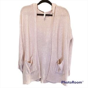 WISHLIST - Oatmeal Color Loose Knit Hoodie Cardigan - Size M